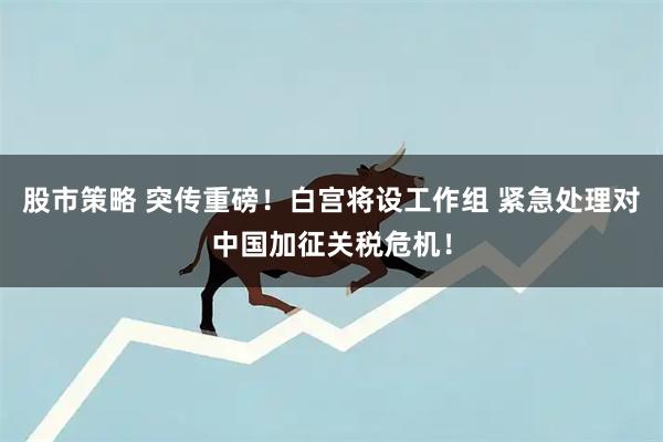 股市策略 突传重磅！白宫将设工作组 紧急处理对中国加征关税危机！